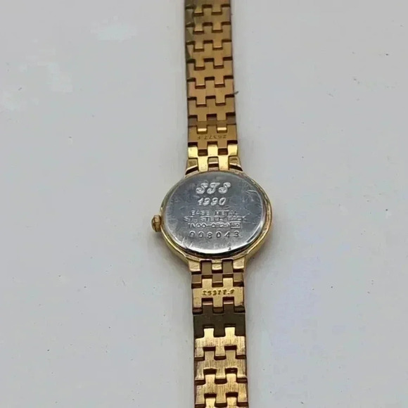 Seiko Watch Gold Tone Black Face monogramed SJS not working - Picture 3 of 5